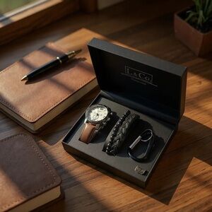 L & Co. Timepieces watch, dual-bracelet, &‎ carabiner.
New in Box!